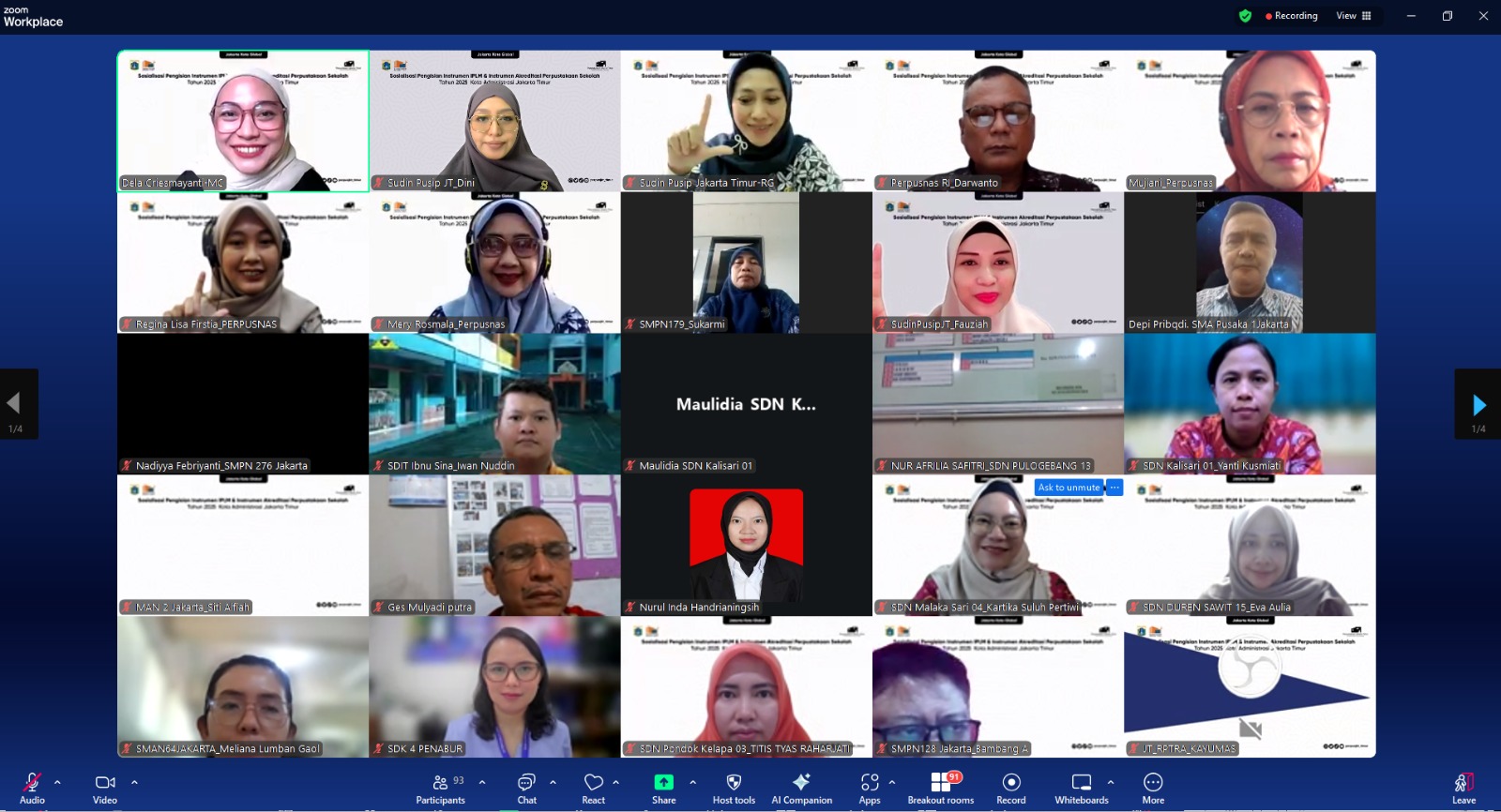 Sosialisasi Pengisian Instrumen IPLM & Instrumen Akreditasi Perpustakaan Sekolah Dan Umum Tahun 2025 Kota Administrasi Jakarta Timur